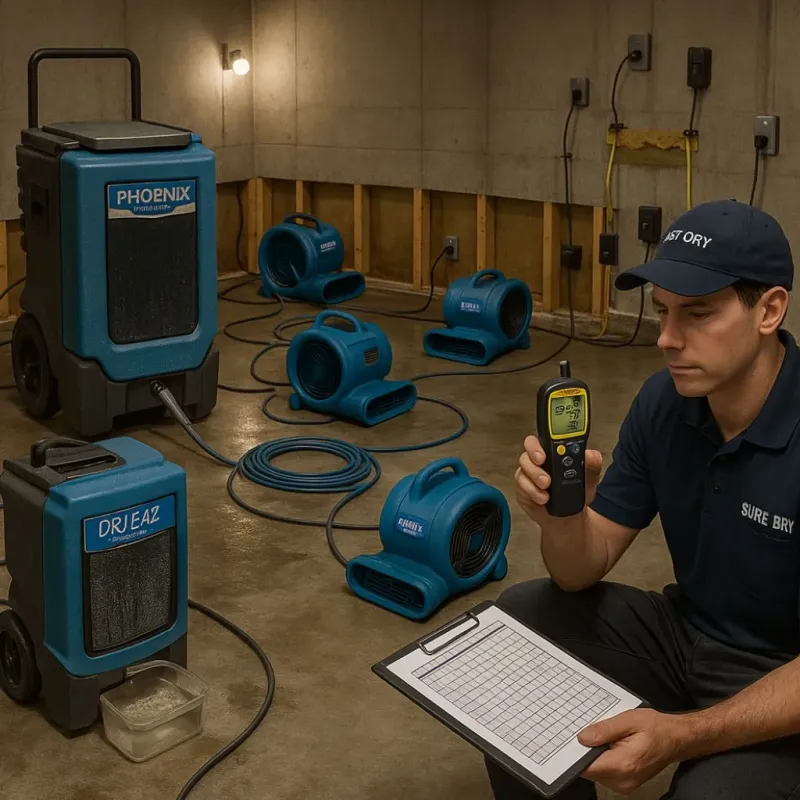 Structural Drying and Dehumidification process in Brothertown, WI